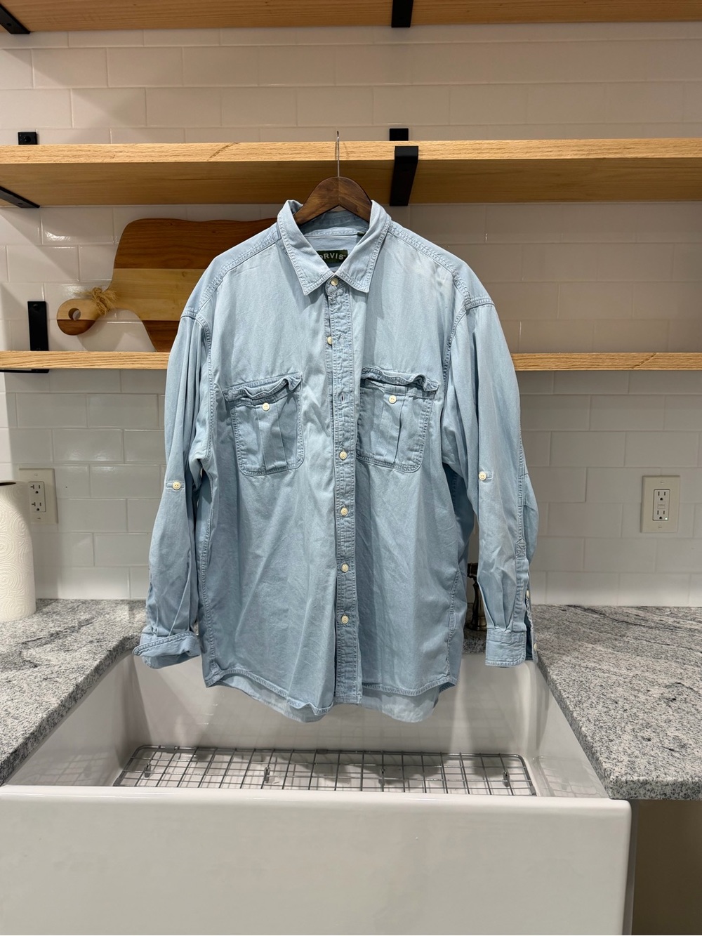 XXL - Orvis Men's Denim Button Down Shirt